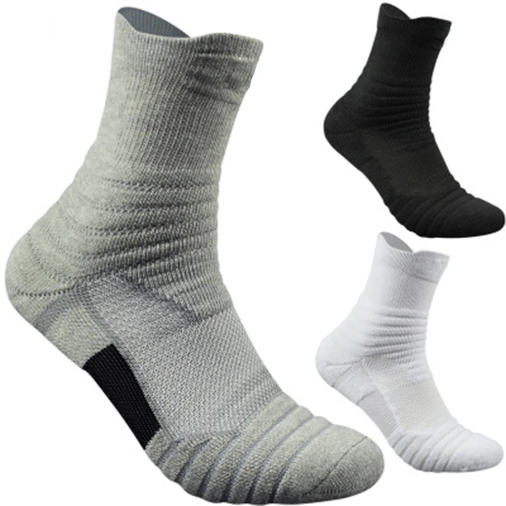 

High Quality New Men Outdoor Sports Elite Basketball Sock Cycling Compression Socks Cotton Towel Bottom Men's