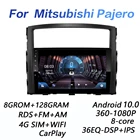 Автомобильный мультимедийный dvd-плеер, 8 ГБ + 128 Гб, IPS 2.5D 36DSP, Android 10,0, 2 Din, GPS для Mitsubishi Pajero V97 2006-2014, навигация, радио