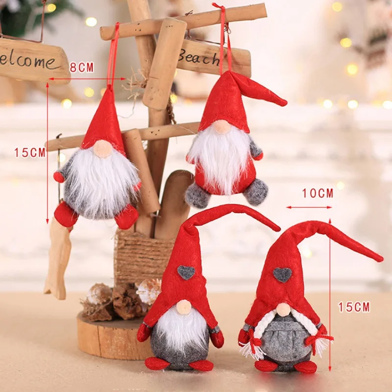 

DIY Santa Claus Christmas Ornament Plush Tomte Faceless Doll Pendant Tabletop Santa Christmas Tree Decoration Christmas Party