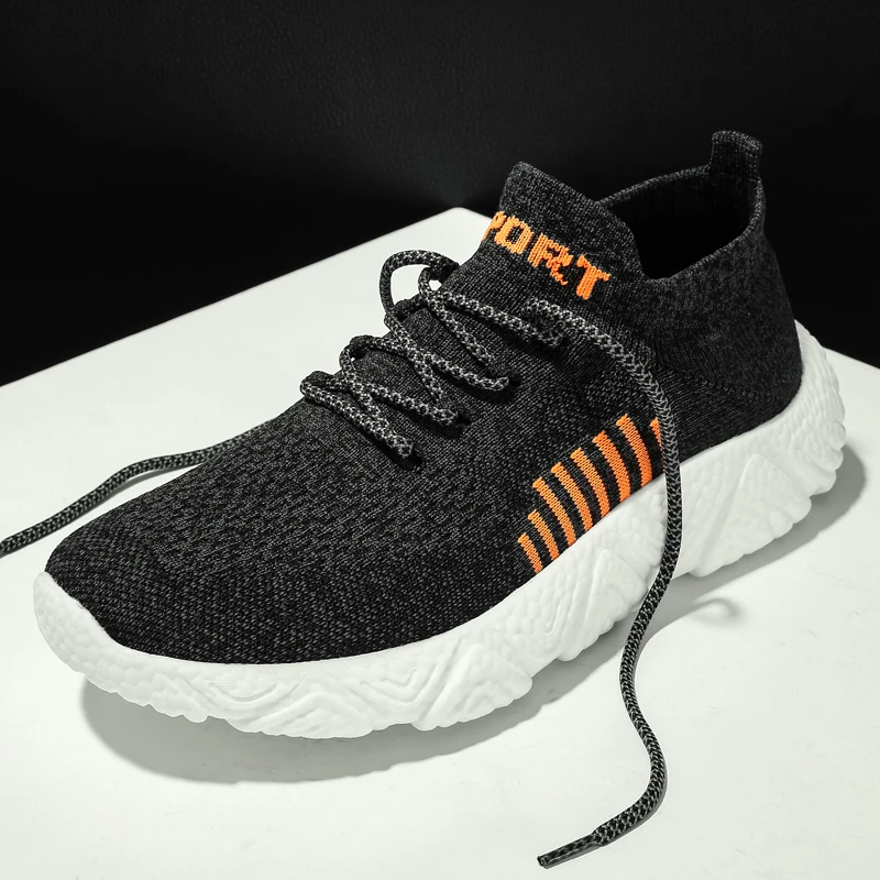 

Модные мужские легкие эргономичные кроссовки, летающие тканые сетчатые дышащие мужские носки, обувь, износостойкая Легкая спортивная обув...