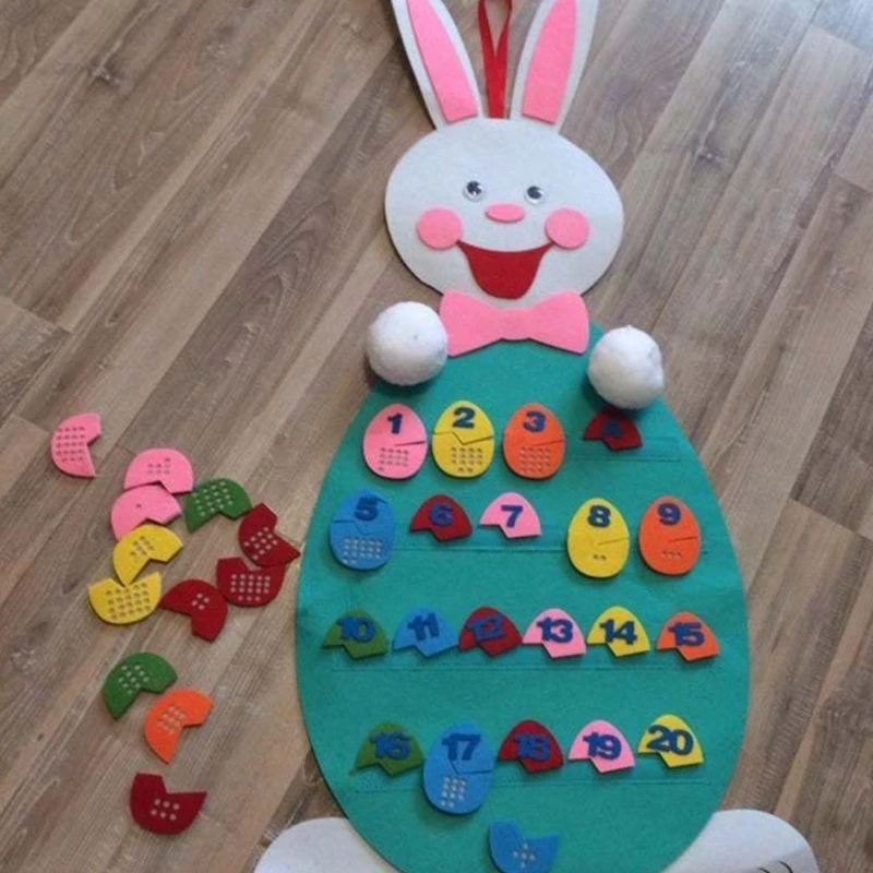

Easter Bunny Number 1-20 Decoration Felt Rabbit Set with Detachable Ornaments 54DF