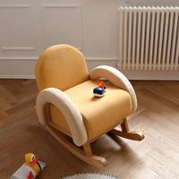 fabric leisure chair childrens cloth household solid wood rocking chair
