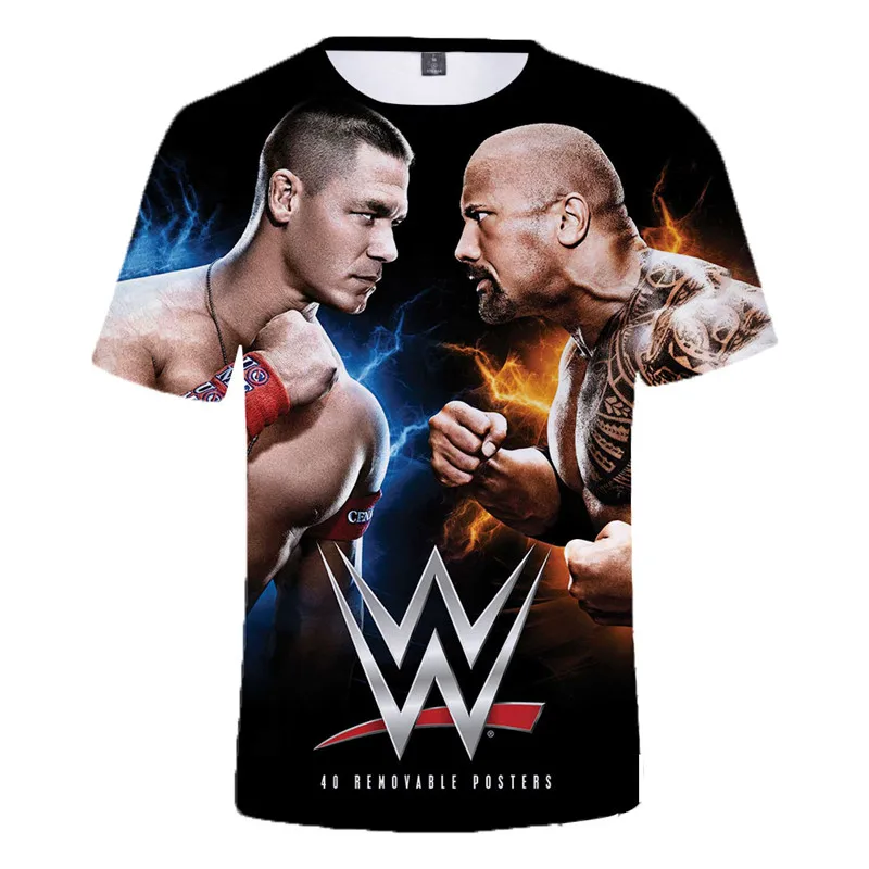 

2021 WWE John Cena Dwayne Douglas Johnson 3D T shirt Men Women Children Streetwear Boy Girl Kids T-shirt Anime summer Tops Tee