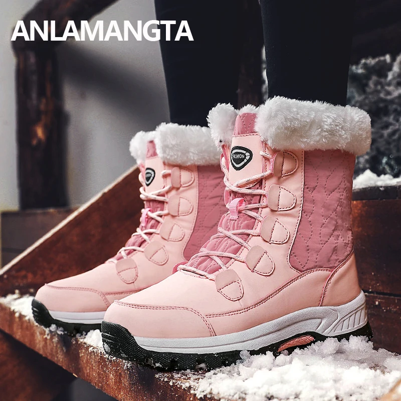 2019 г. зимние женские теплые ботинки водонепроницаемые плюшевые для женщин