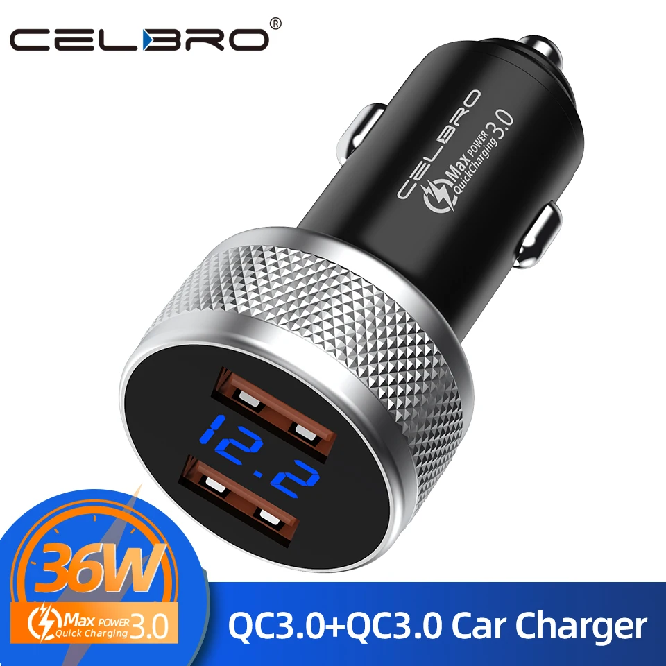 Автомобильное зарядное устройство Quick Charge 3 0 30 Вт 2 порта Usb светодиодный дисплей