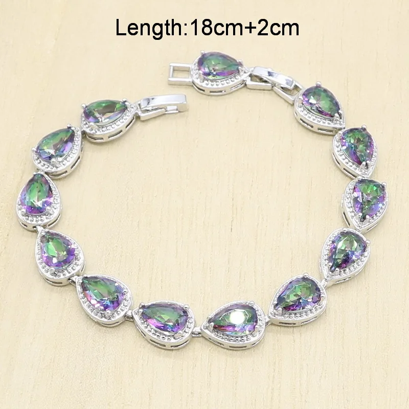 Разноцветные радужные камни в форме капли воды серебряный цвет Дубай