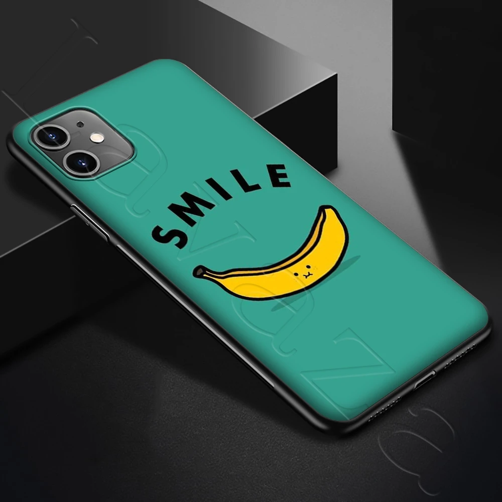 Мягкий ТПУ чехол Lavaza с забавными мультяшными пальцами бананами для iPhone 12 Mini 11 Pro XS