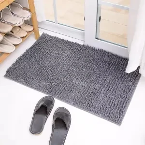 Напольный коврик 60*40 см/50*80 см мягкие большие ковры для спальни полосы прикроватные/полосы/Нескользящие белый/коричневый/зеленый/серый твердый ковер для ванной комнаты - Цвет: Darkgrey