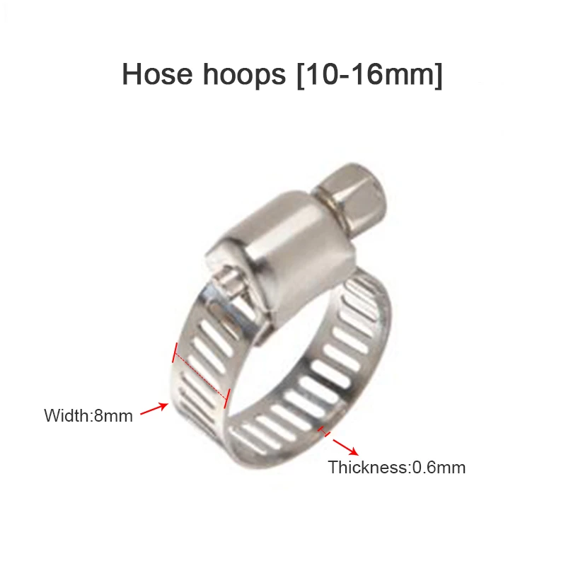 5pcs 6mm-25mm Stainless Steel Mini Fuel Line Pipe Hose Clamp Clip Optional Size for Air Water Silicone | Обустройство дома