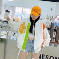 2021 spring new korean style loose slim color matching short jacket jacket baseball suit student coat women tide