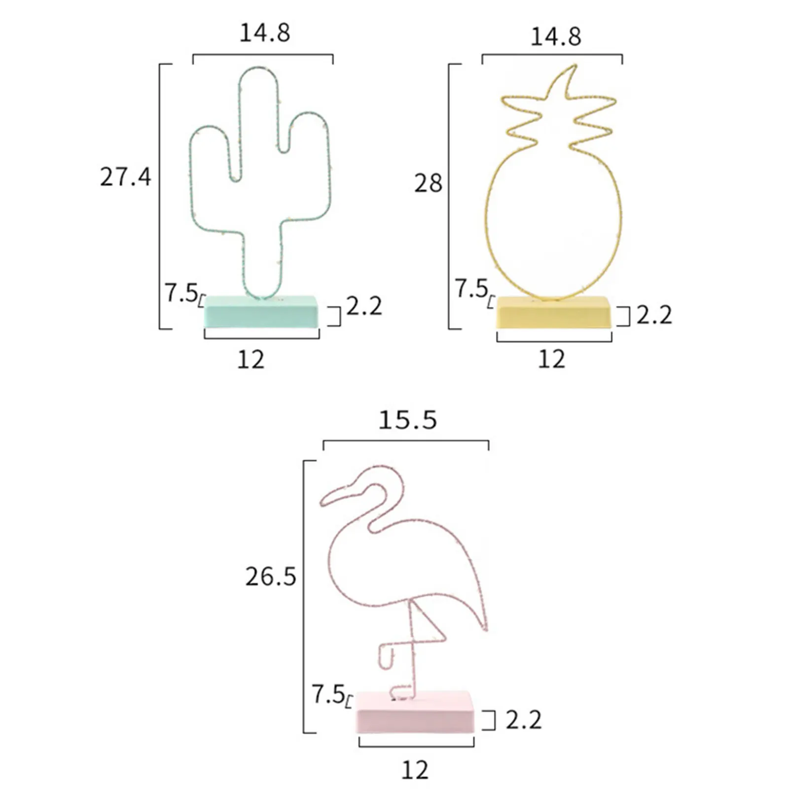 

LED Night Light, Flamingo Cactus Pineapple Pattern Neon Signs Light Party Supplies Kids' Room Decoration