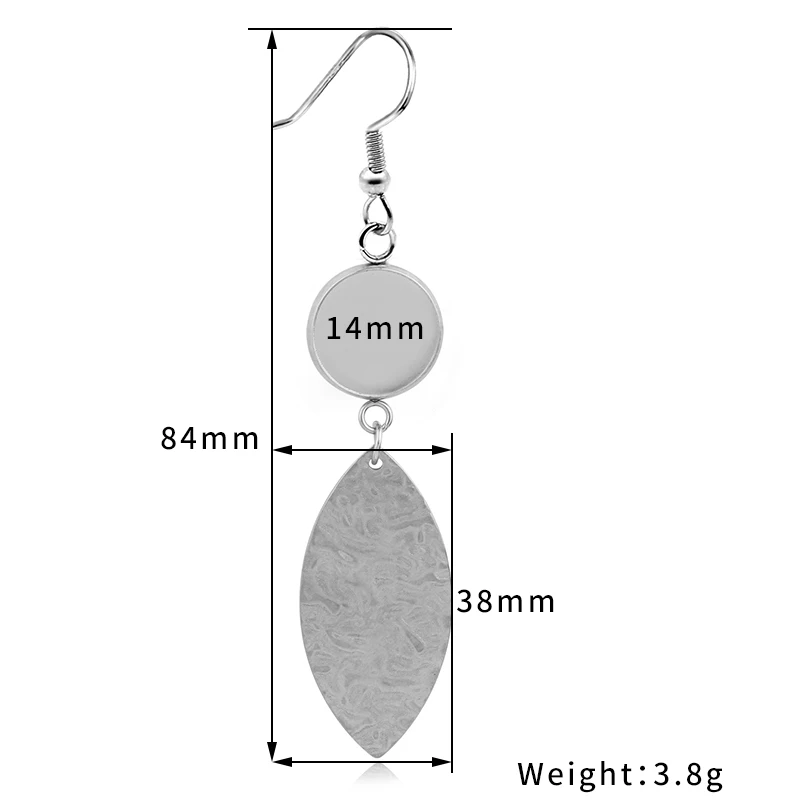 6 шт нержавеющая сталь серьги крюк Кабошон Установка Пустой Базы подходит для 10 12