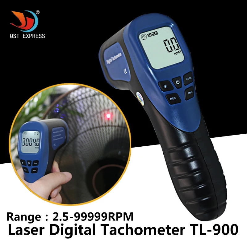 

TL-900 Tachometer Laser Digital Tachometer Non-Contact Measuring Range:2.5-99999RPM Motor Wheel Lathe Speed Meter