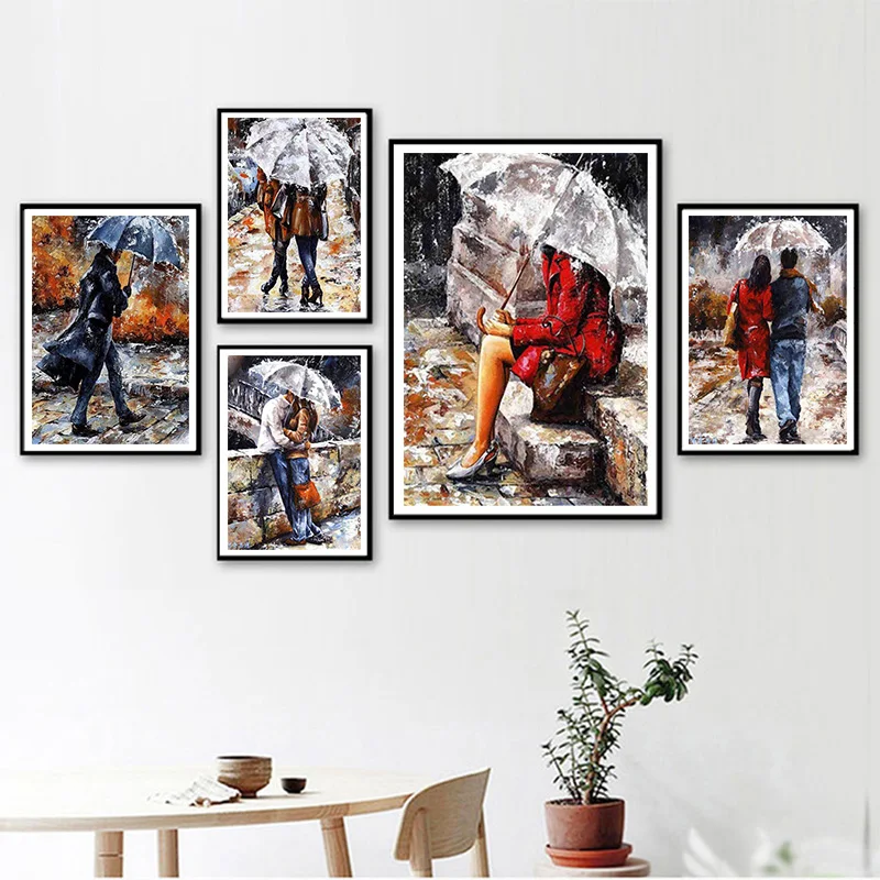 

5D DIY Diamond Painting Full Drill Square Portrait Handcraft Kit Embroidery Umbrella Lover Rhinestone Picture Wedding Decor