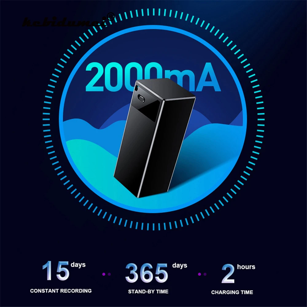 

Миниатюрный USB-диктофон kebidumei с голосовой активацией, 32 ГБ, 64 ГБ, диктофон с MP3-плеером, 192 кбит/с, длительная запись