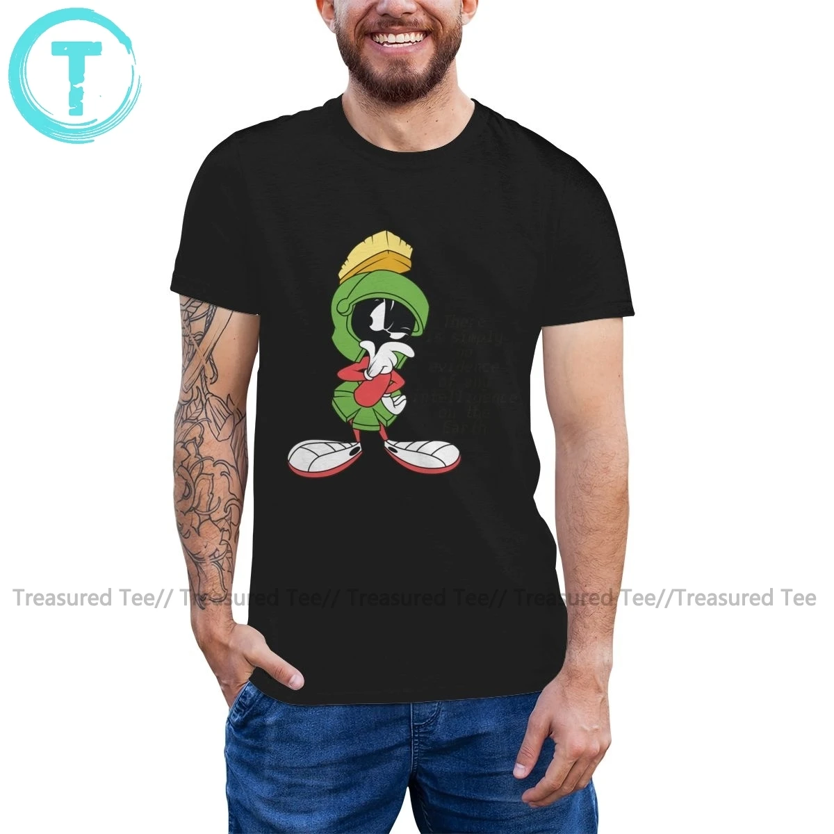 Чужой Футболка Марвин мышление футболка негабаритных забавная для мужчин летние