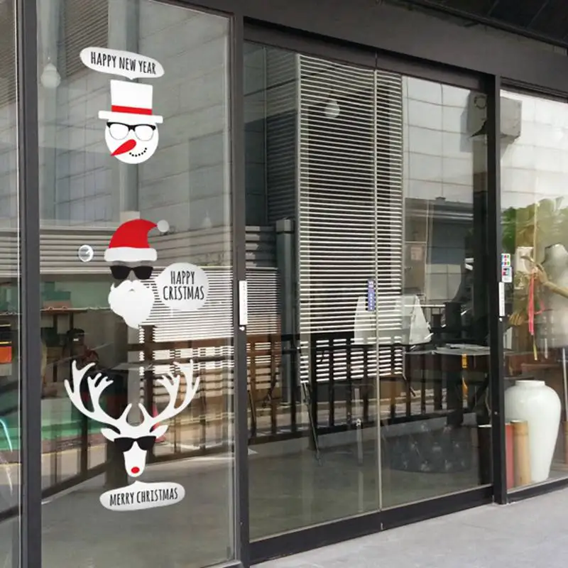 Большой Рождественский стикер X mas наклейка плакаты виниловые наклейки на стены Декор Фреска стекло магазин украшения на окна для дома