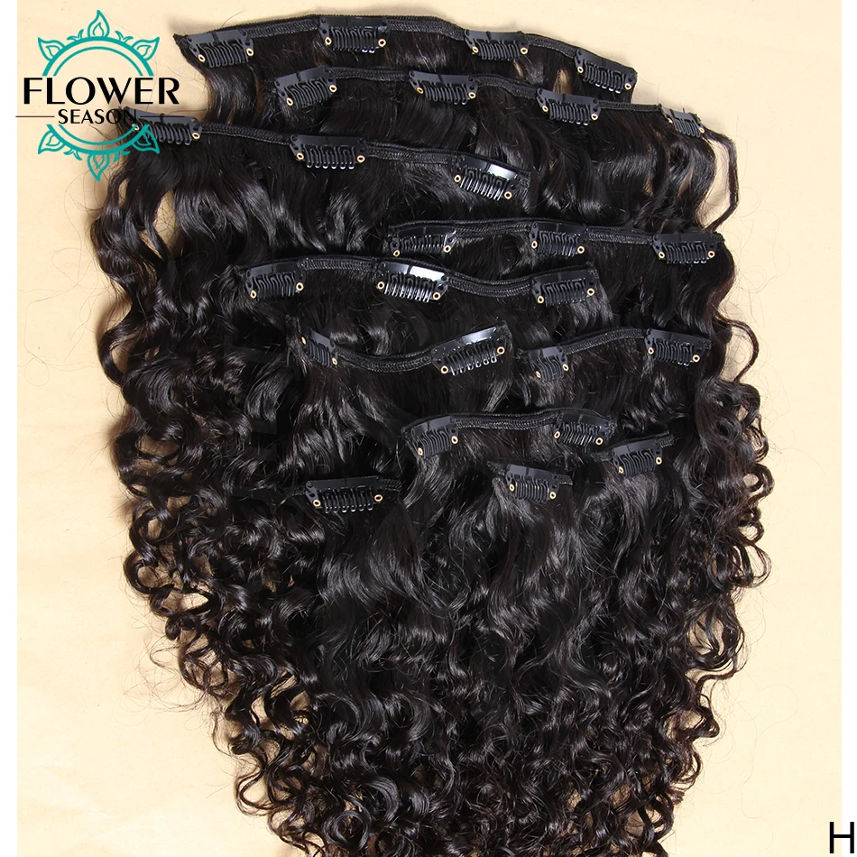 Накладные человеческие волосы с зажимом в виде водной волны Remy бразильские