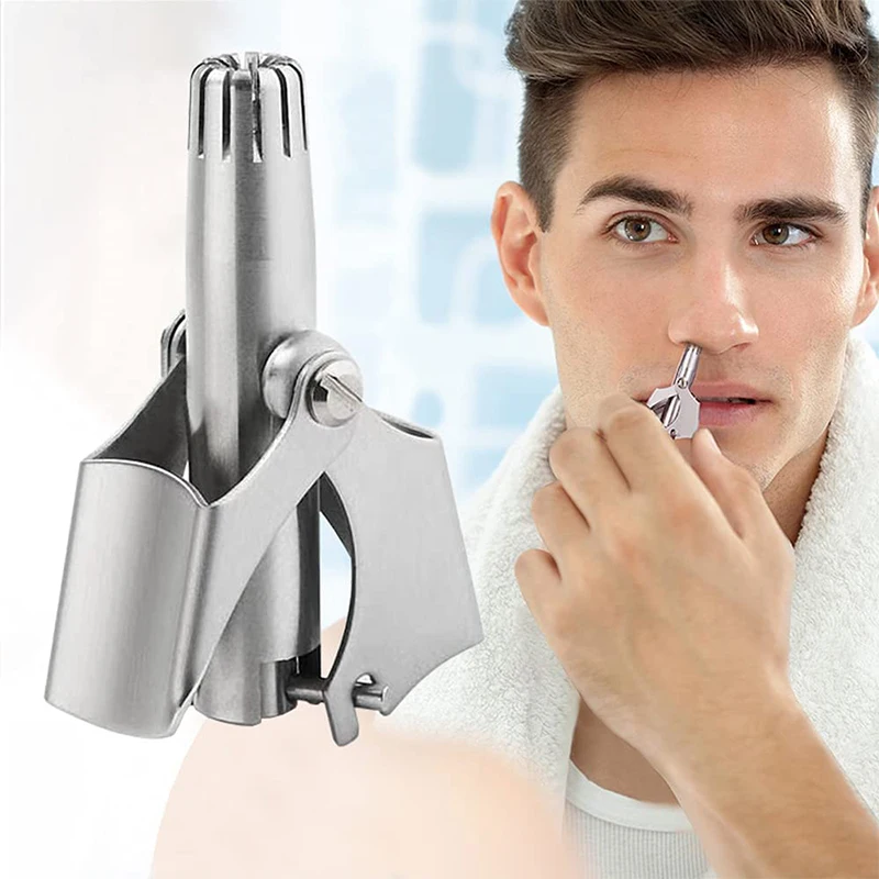 

Men's Nose Hair Trimmer Stainless Steel Manual Trimmer Suitable for Nose Hair Razor Washable Portable Nose Hair Trimmer
