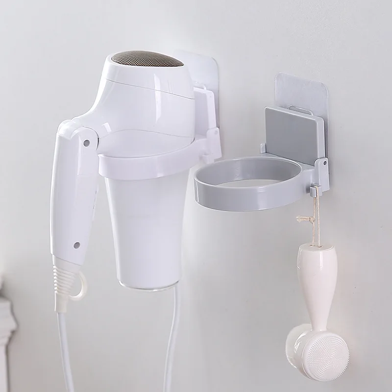 

1pcs Bathroom Wall Mounted Hair Dryer Holder Toilet Blower Storage Organizer Shelf Bath Accessories