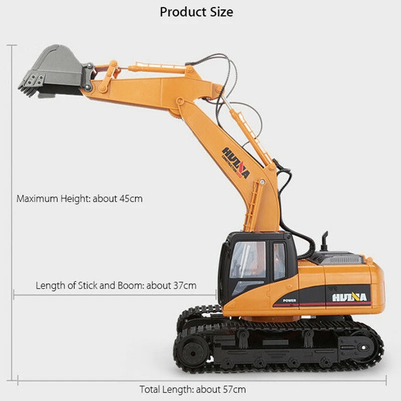 Huina 1550 1:14 2 4 ГГц 15Ch Rc автомобиль сплав экскаватор Rtr мальчик дети взрослые игрушки