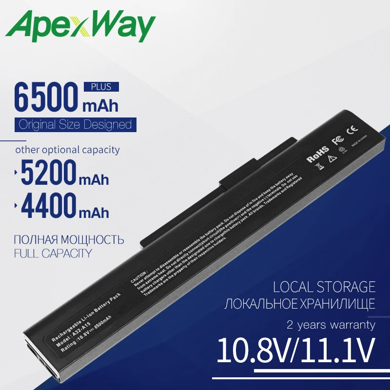 ApexWay 6 ячеек 10 8 В Новый аккумулятор для ноутбука msi A32 A15 40036064 A6400 CX640(MS 16Y1) CR640 Gigabyte