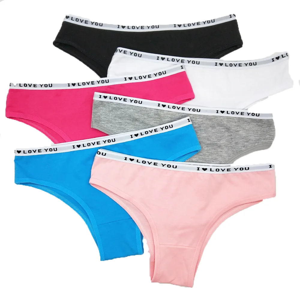 

12pcs/Lot Ladies Pure Color Underwear Young Women Pure Cotton Sexy Mid-waist Briefs Lingerie