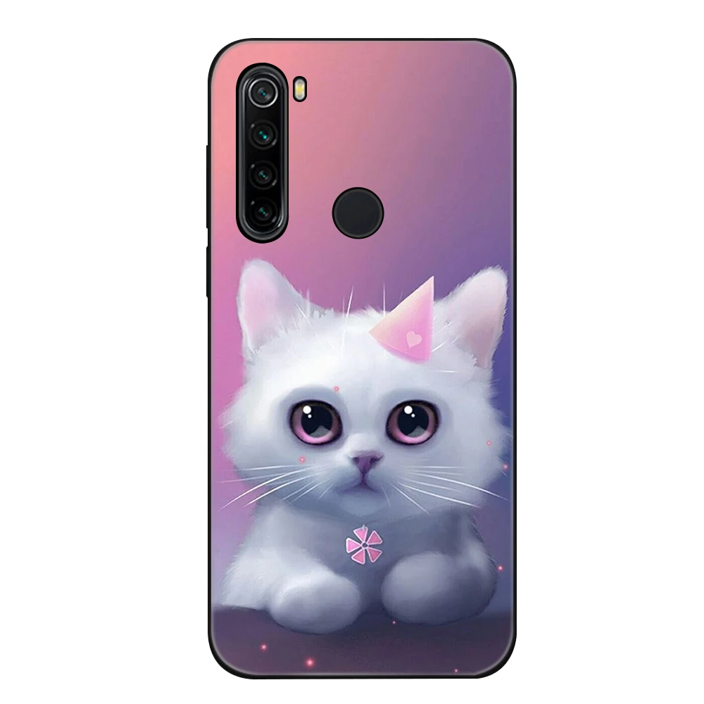 girly cat phone case for xiaomi redmi note 10 9 8 7 8t pro mi note 11 10 9 10t pro lite poco x3 f3 m3 soft silicone black fundas free global shipping