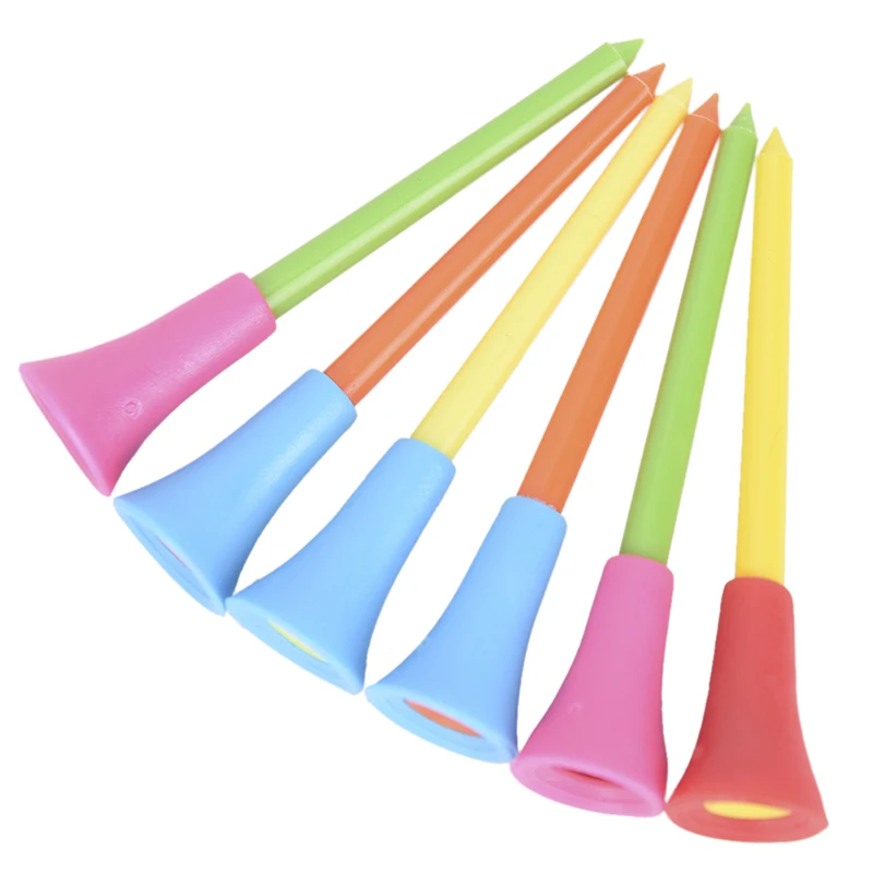 

New 30PC 83mm Multi Color Plastic Golf Tees Durable Rubber Cushion Top Golf Tee hot sale