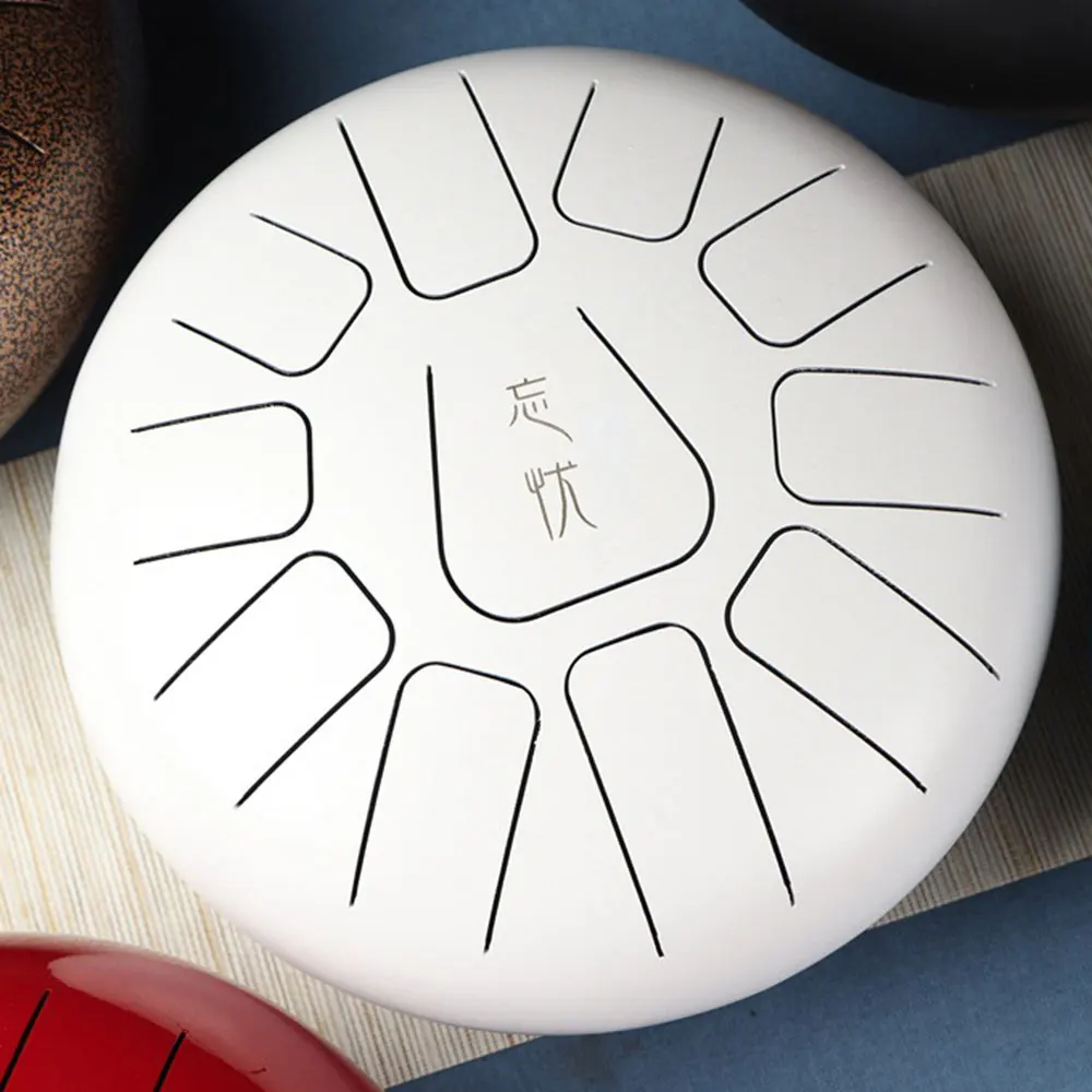 White 11 tones Высокое качество 12 дюймов 30 см 8 тон сталь язык барабана Handpan ударный инструмент белый - Цвет: White 11 tones