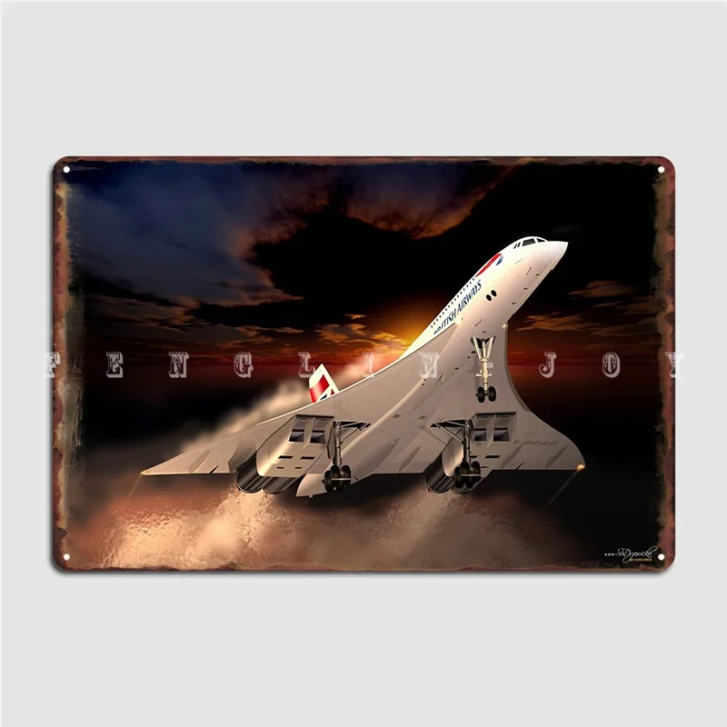

Concorde Metal Sign Decoration Cinema Living Room Mural Wall Decor Tin Sign Posters