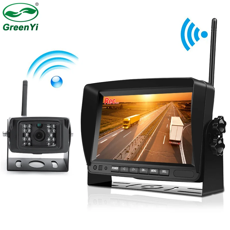 7 дюймов HD AHD цифровой ips 1280*720 DVR Регистраторы для контроля уровня сахара в крови с Беспроводной Автомобильная камера заднего вида Камера для грузовиков/прицепы/автобус/РВ/Пикапы