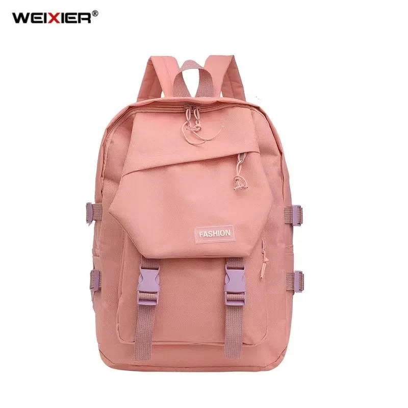 

Korean Style Nylon Backpack Large Capacity Travel Bag for Junior High School Students Preppy Style Campus Solid Color Men's and