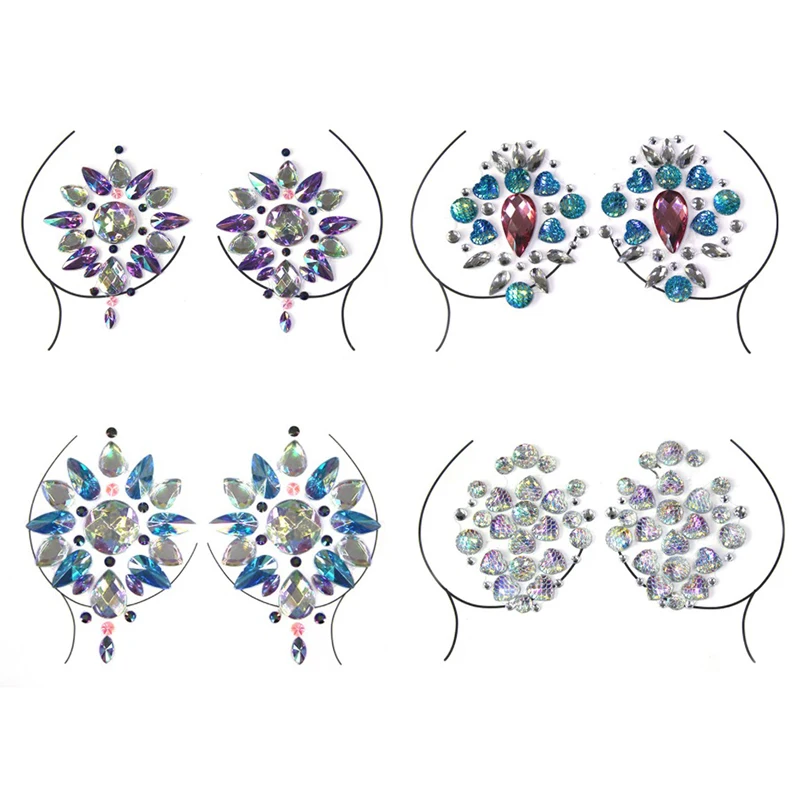 

Nipple Cover Crystal Bra Stickers Adhesive Diamond Beads Breast Pasties Sticker
