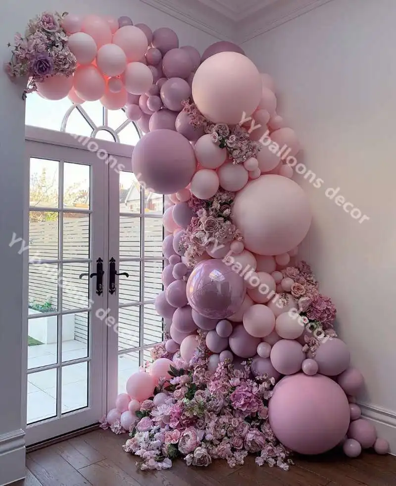 DIY Macaron RETRO Lotus BABY Pink Balloon Garland Arch Kit Wedding Anniversary Birthday Party Baby Shower Global Balloons Decor
