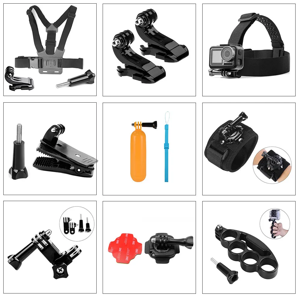 Go Pro Аксессуары для Gopro hero7 6 5 4 3 + спортивная Экшн камера грудь голова руки запястье
