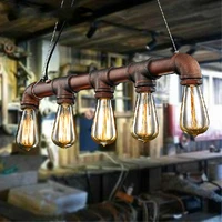 retro edison bardining room ktv lighting vintage pendant lights water pipe pendant lamp for warehouse e27 edison bulbs lights
