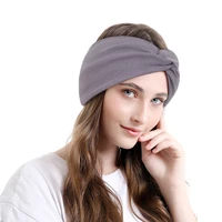 women headband wide knit headbands for lady knot headwrap solid wool crochet turban twist hairbands for women girls headbands