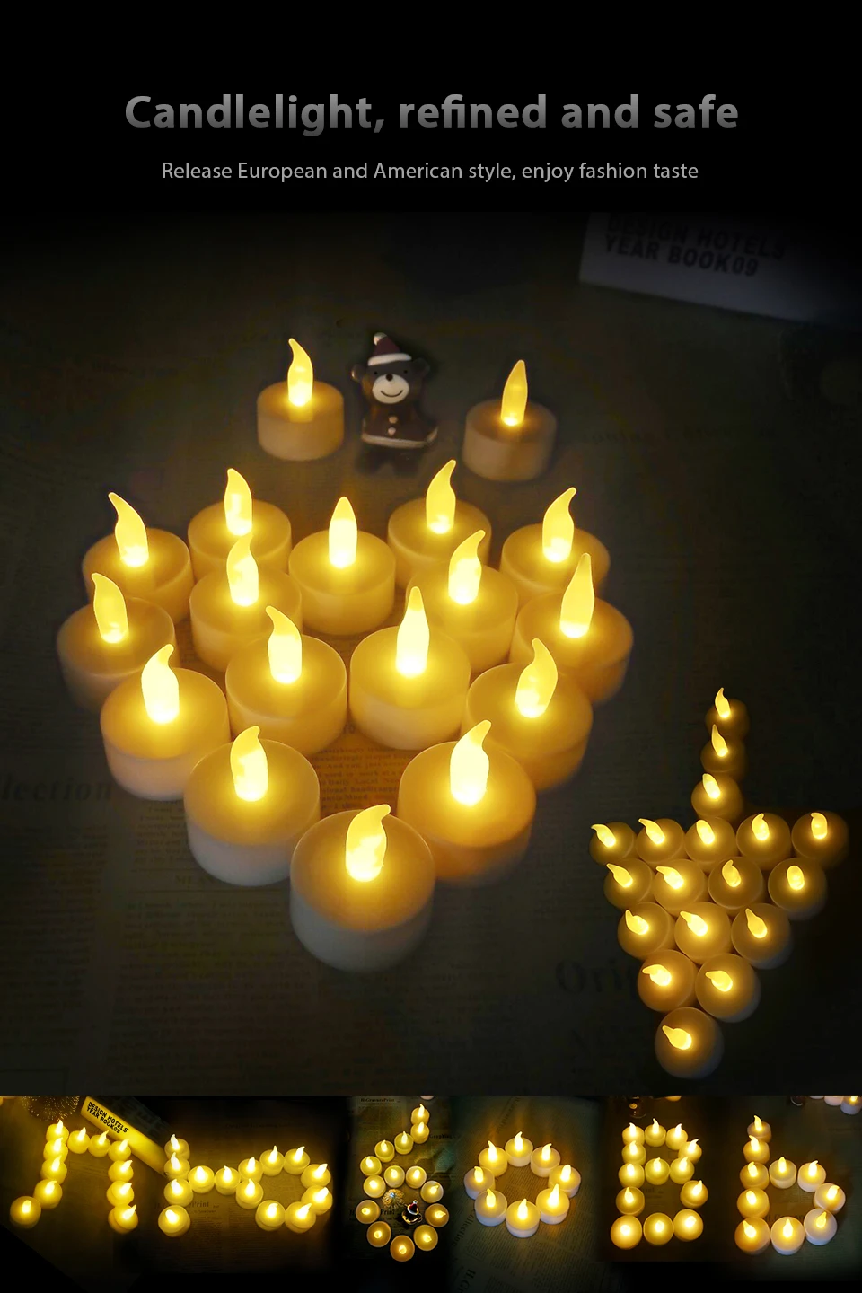 CHIZAO светодиодный светильник для чая, свечи, дом, светодиодный, velas, светодиодная батарея, беспламенные Свечи, лампа для церкви, домашний декор, освещение