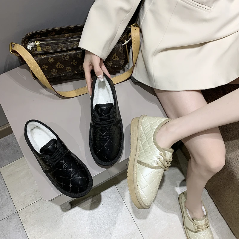 

Autumn women's shoes leather boots women's fashion winter boots women's flat shoes non-slip warm thick-soled shoes women 2021