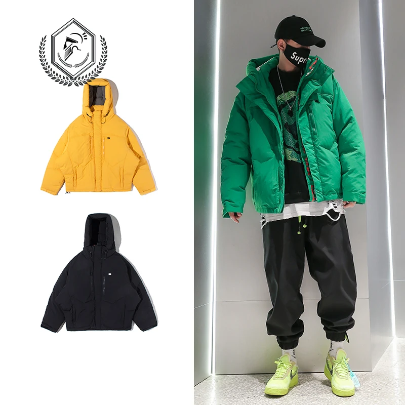 Мужская модная свободная однотонная флисовая тяжелая куртка повседневные парки