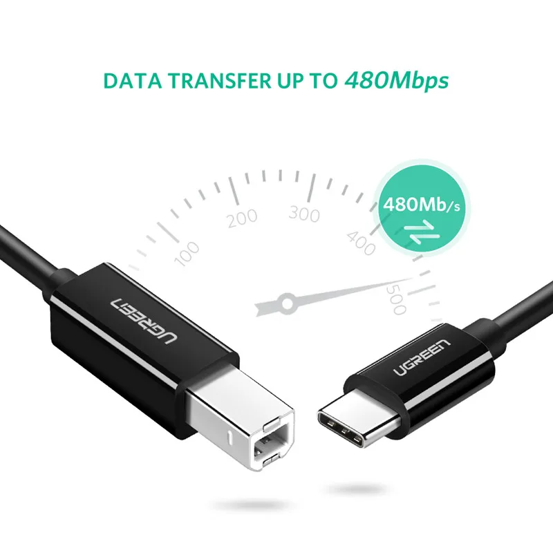 Кабель Ugreen с USB C на Type B 2 0 для нового MacBook Pro HP Canon Brother Epson Dell Samsung принтера шнур