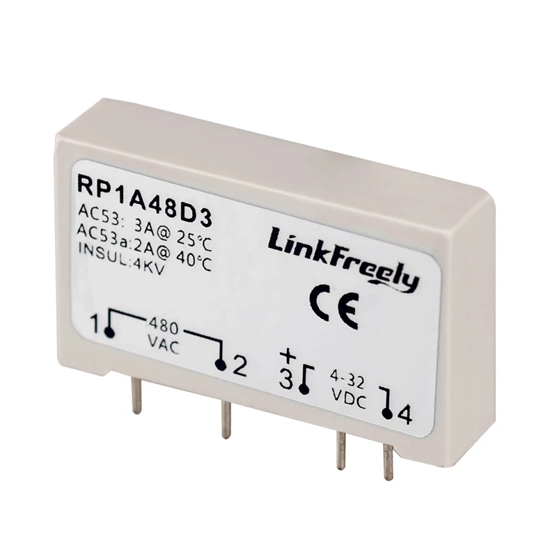 RP1A23D5 1 фаза PCB твердотельное реле 4 Pin DC AC 3V 5V 12V 24V DC вход выход 230VAC 480VAC 3A 5A SSR релейный модуль переключателя