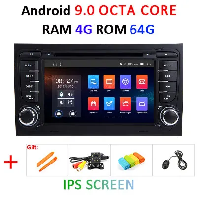 DSP ips 4G+ 64G 8 core 2 din Android 9,0 Автомобильный мультимедийный dvd-плеер gps Авторадио для Audi A4 S4 RS4 8E 8F B9 B7 B6 Автомагнитола obd2 - Цвет: 4G 64G IPS