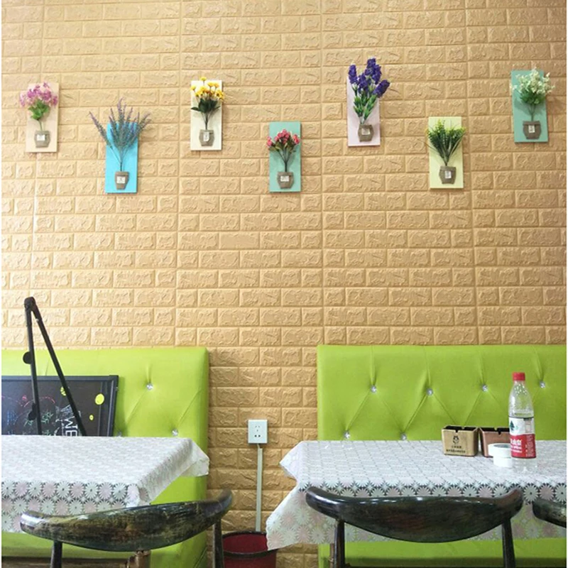 

Self-adhesive Wallpaper 3D Stereo Wall Stickers Bedroom Warm Background Wall Soft Pack Foam Wallpaper Decorative Stickers