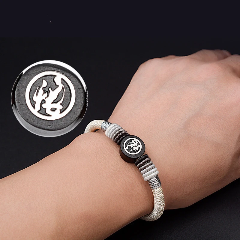 

BOEYCJR сандаловое дерево браслеты и модные украшения ручной работы парашютный шнур плетеный веревочный браслет для мужчин или женщин