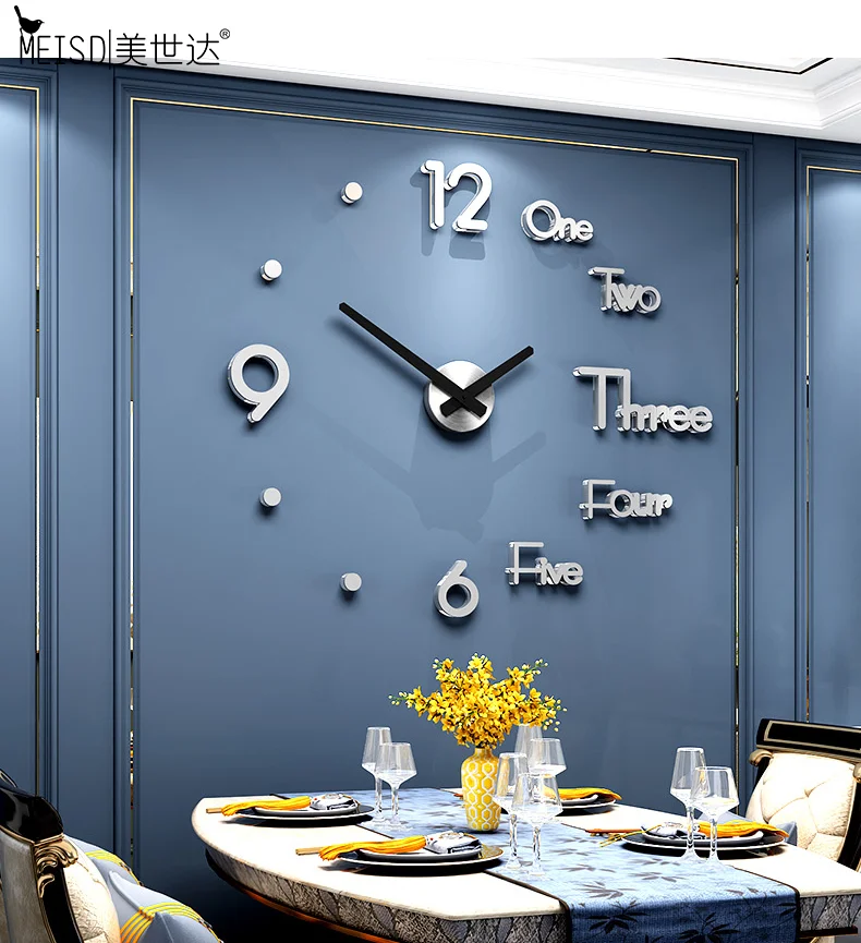 MEISD качественные металлические часы настенные кварцевые бесшумные для гостиной