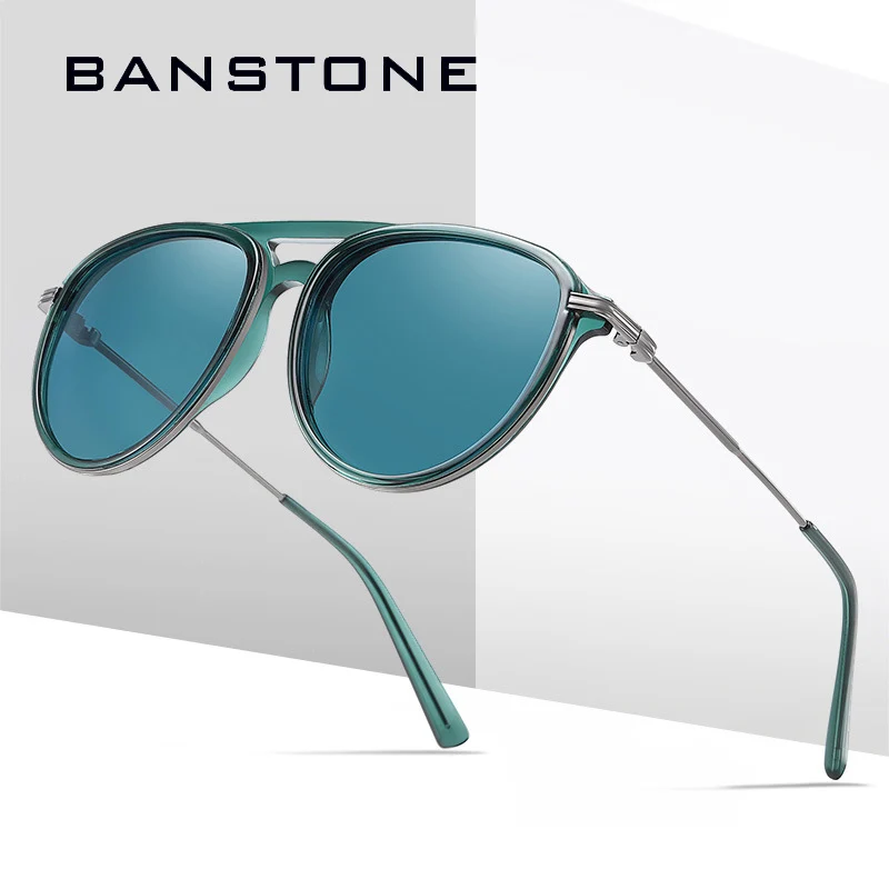 Мужские Винтажные поляризационные солнцезащитные очки BANSTONE классические