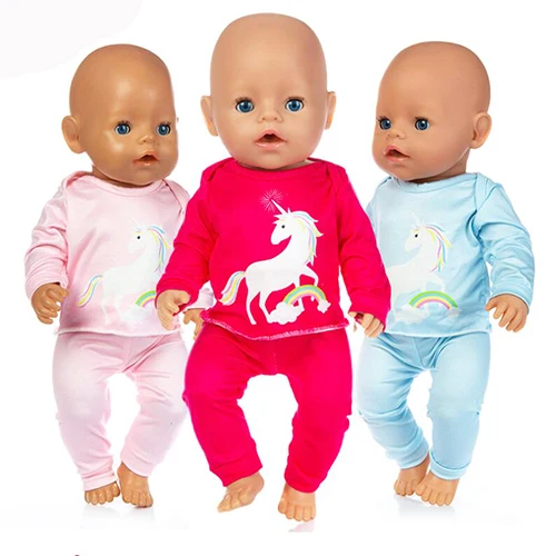 

Baby New Born Fit 17 inch 43cm Doll Clothes Accessories Cute Pony Suit For Baby Birthday Gift