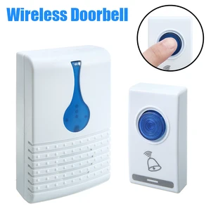 Беспроводной водонепроницаемый дверной звонок, Домашняя безопасность, дверной кольцевой приемник, передатчик, 32 мелодии, диапазон 100 м, двойные динамики, 1 шт.